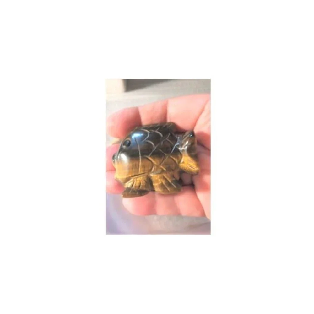 Yellow Tiger Eye Fish Carving